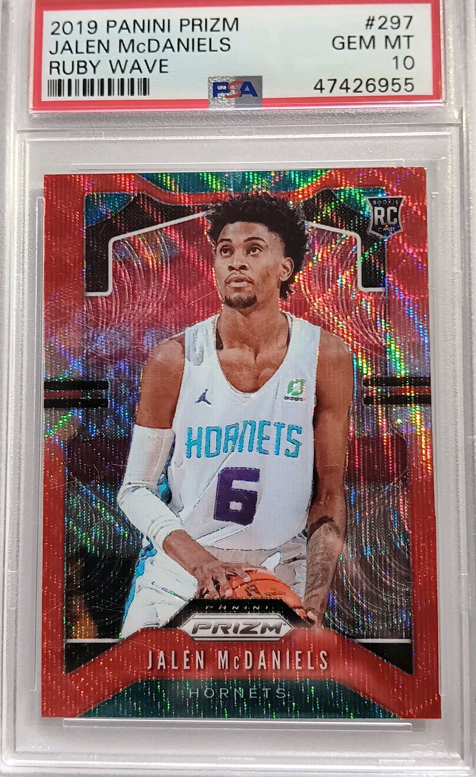 2019 Prizm Jalen Mcdaniels Ruby Wave PSA 10