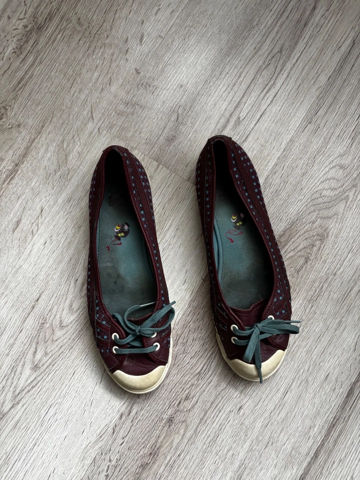 Zapatos planos de ballet para mujer Onitsuka Tiger 08B-HN889 rojo azul lunares EE. UU. 7 Foto 2 de 4