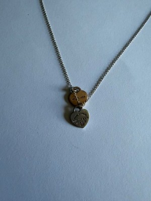 Tiffany Silver Necklace with two heart charms,