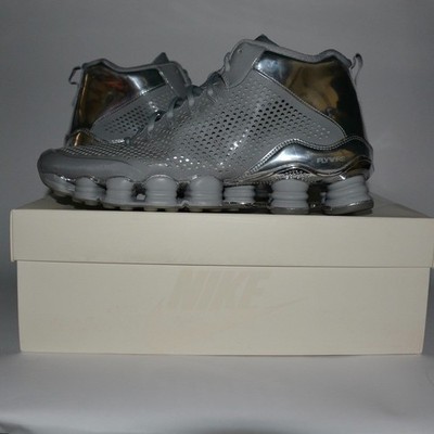 Nike Shox TLX Mid SP Flywire Shoes Men Size 13 Silver Chrome Sneakers 677737 003
