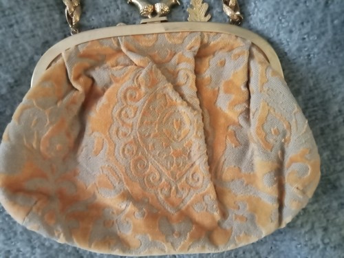 Roberto Cavalli Divine Brocade Evening Clutch Bag Gold Metal Embellished Detail - Picture 15 of 18