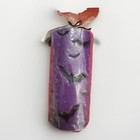 Purple Bat 6inch Wax Halloween Candle, New