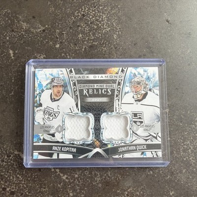 Upper Deck 2022-23 Black Diamond Diamond Mine Dual Relics Kopitar/Quick #DMDR-K