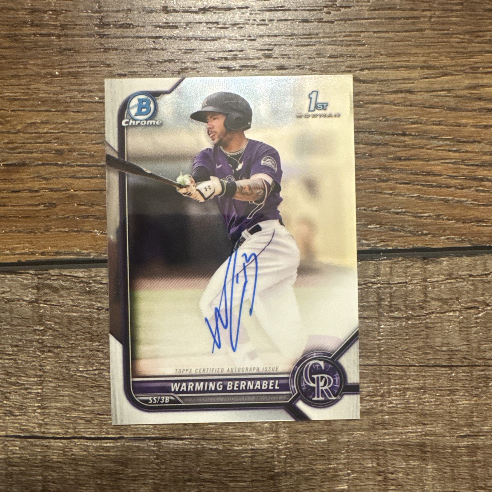 WARMING BERNABEL 2022 BOWMAN CHROME 1ST AUTOGRAPH ROCKIES AUTO