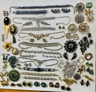 Vintage Rhinestone Costume Jewelry Lot Some Signed