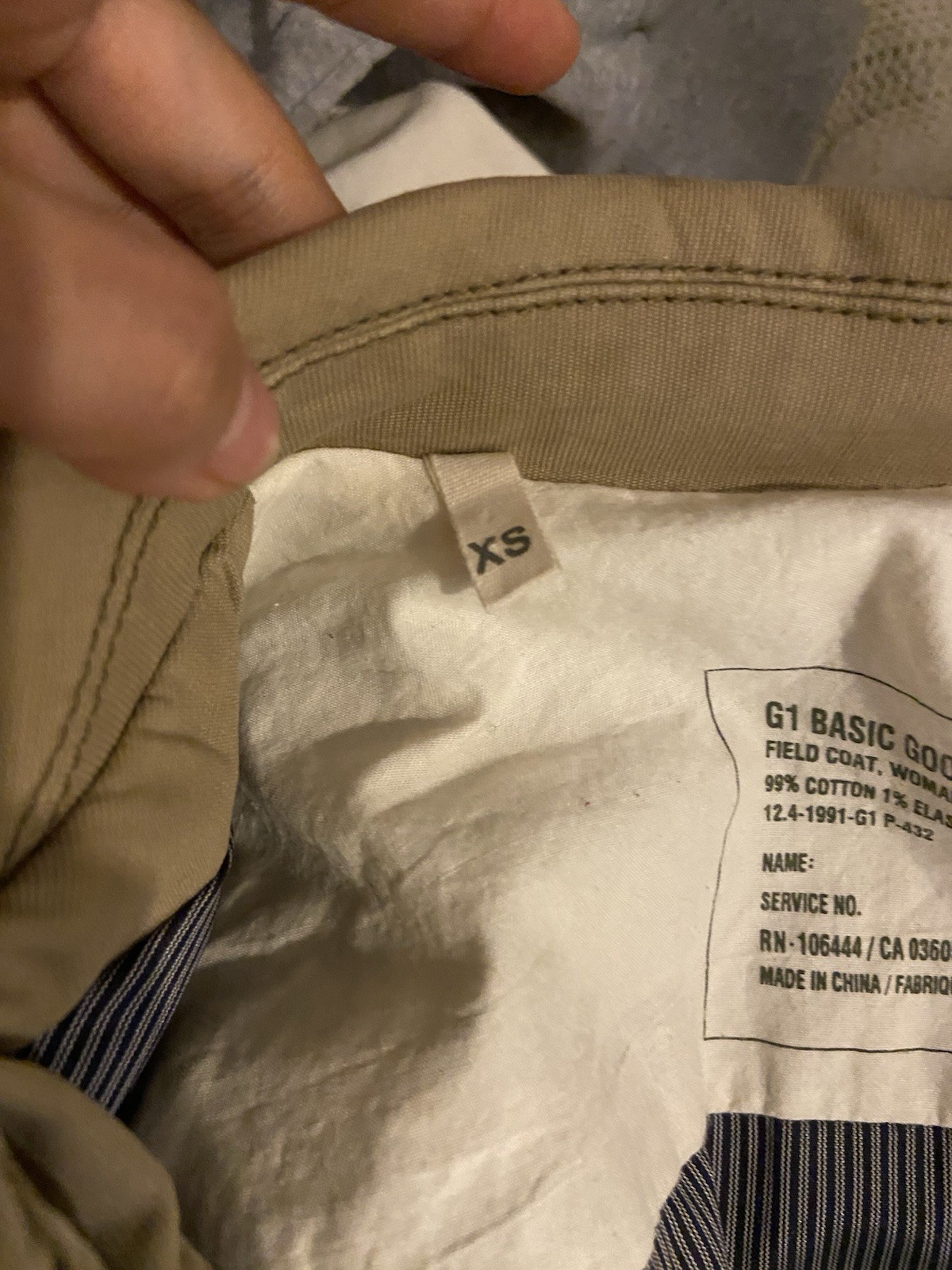 G1 Basic Goods Cargo Tan Jacket XS - image 9