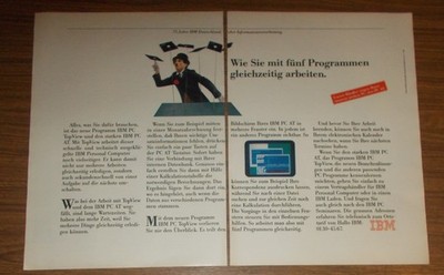 Seltene Werbung IBM PC - Mit 5 programmen arbeiten - Charlie Chaplin 1985