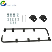 Black Straight Mud Flap Hanger 30" Heavy Duty Steel Set Semi Truck