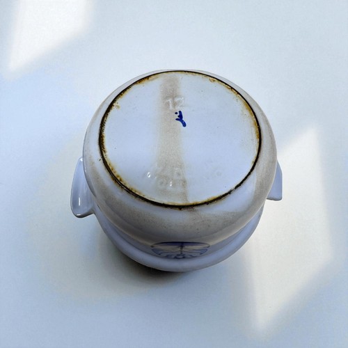 Vintage DRU Holland Blue Tulip Enamel Cast Iron #12 Round Baker Dutch Oven 70s - Picture 3 of 5