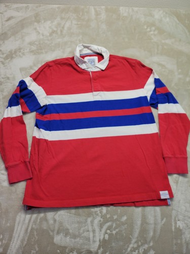 Camisa de Rugby Lands End De Colección Para Hombres XL Rayas Algodón Manga Larga Polo Años 90 Y2K - Imagen 1 de 10