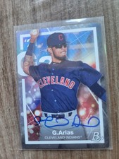 Gabriel Arias Signed 2021 Bowman Platinum Baseball Card Cleveland Guardians