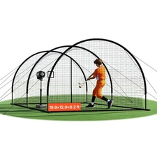Uimoso Baseball Batting Cage 19.9 x 12.0 x 8.2 FT for Indoor and Outdoor Use