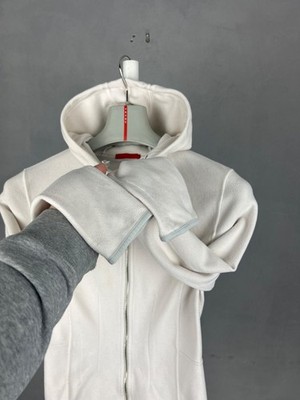 Prada Sport White Fleece Zip Hoodie Size M | eBay