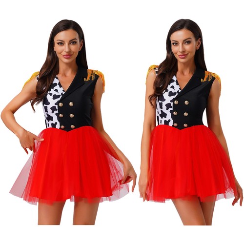 Damen Cosplay Clown Outfits Sexy Kleid Bühnenauftritt Tanzkostüme Seiltänzerin - Picture 7 of 27