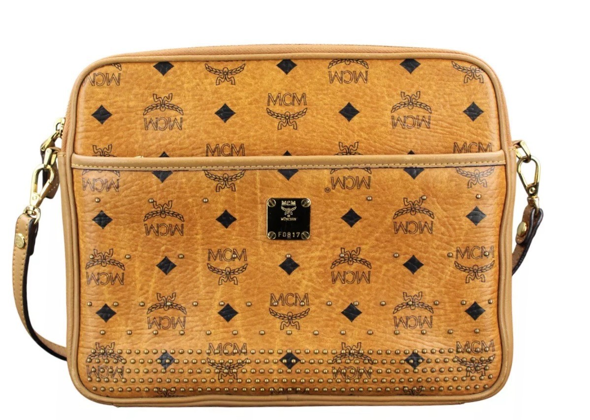 MCM Tasche Handtasche Crossbody Umhängetasche cognac braun gold