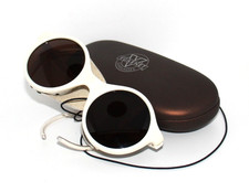 500 Vuarnet 028 White Glacier Sunglasses PX5000 Dark Brown lens cable hook arms
