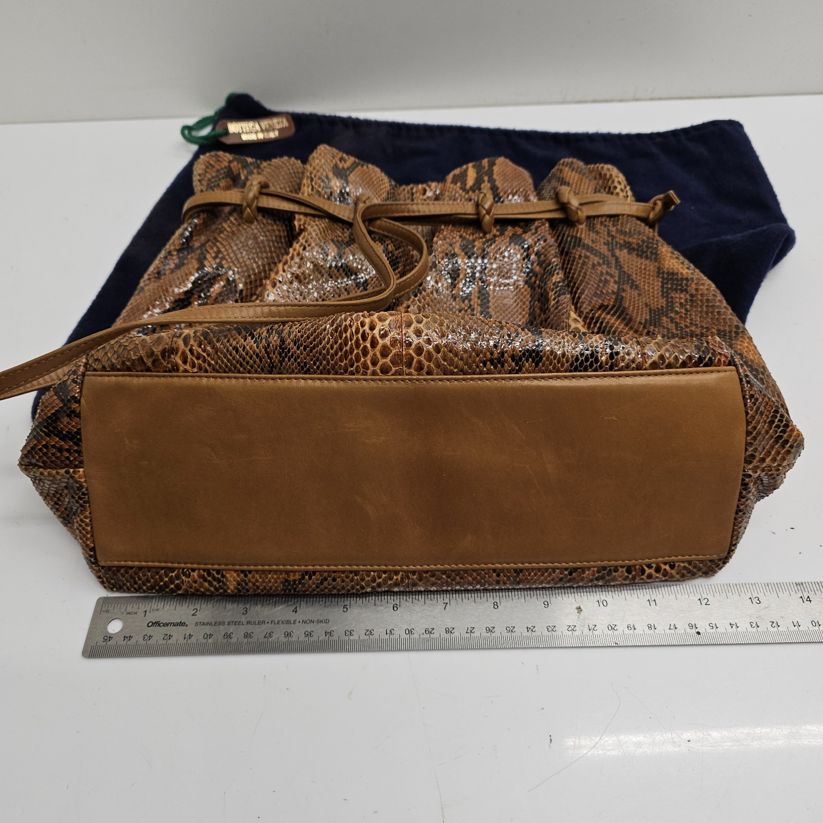 Bottega Veneta Purse Python Snakeskin Drawstring Shoulder Bag Made Italy — image 17