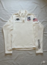 Kappa USA White Sweatshirt Quarter Zip Unisex Size Large Pullover New