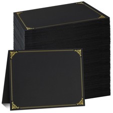 Ndsox 120 Packs Black Certificate Holders Graduation Diploma Holders 350Gsm