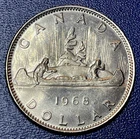 1968 Canadian Voyager Dollar Coin - Small Island, Extra Waterline Variety