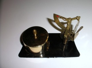 Vintage Tri Supply Co. Brass Desktop Stamp Dispenser with Letter Scale