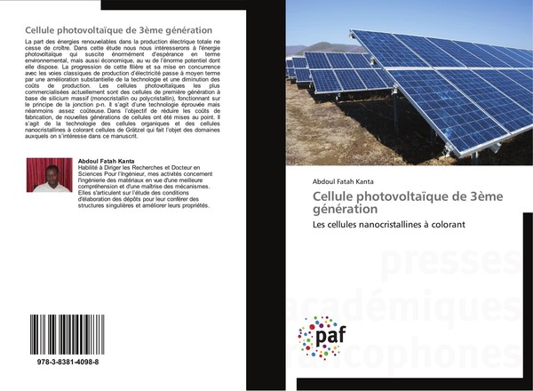 Cellule PhotovoltaïQue De 3èMe GéNéRation Abdoul Fatah Kanta-image