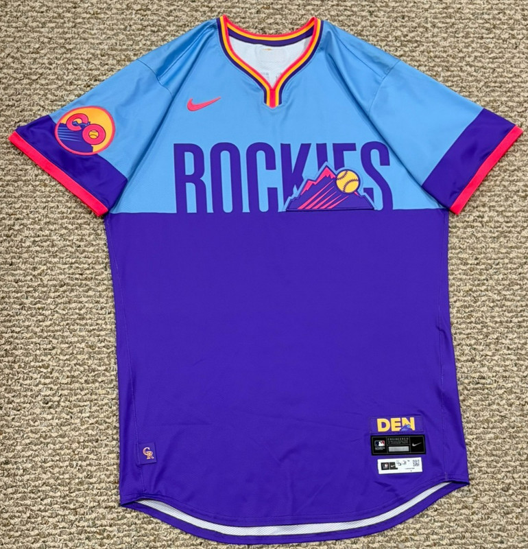CARRERAS size 46 NO # 2025 COLORADO ROCKIES GAME JERSEY ISSUED CITY CONNECT MLB