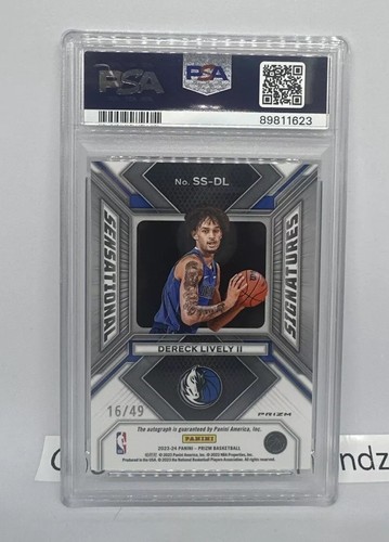 2023-24 Panini Prizm Sensational Auto Blue Prizm #SS-DL /49 Dereck Lively PSA 10 - Bild 3 von 9