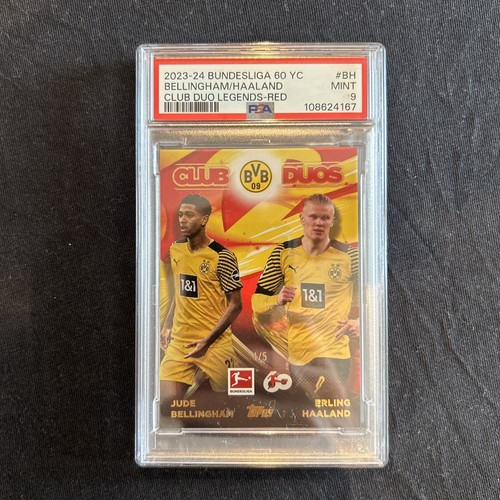 Bellingham/Haaland Topps Bundesliga 60 YC 23-24 ClubDuo Legends-Red 1/5 BVB PSA9