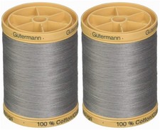 Gutermann 2-Pack Natural Cotton Thread Solids 876 Yards Each - Grey