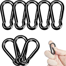 Carabiner Clips Black  Spring Snap Hooks Small Carabiners Heavy Duty Galvanized 