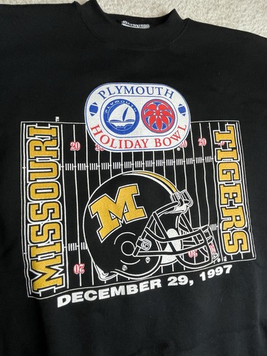 Vtg Missouri Tigers 97 Plymouth Holiday Bowl Sweatshirt Logo Athletic Men’s XL - Picture 2 of 8