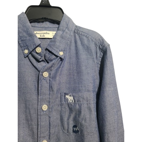 Abercrombie Kids Blue Chambray Button Shirt Size 7/8 NWT - Picture 3 of 4
