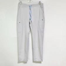 New FIGS Yola Skinny Scrub Pants Women’s Small Gray Pin Striped TW2000R Medical