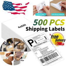 NEW Thermal Direct Shipping Label Pack of 500 4x6 Per Fanfold Labels 