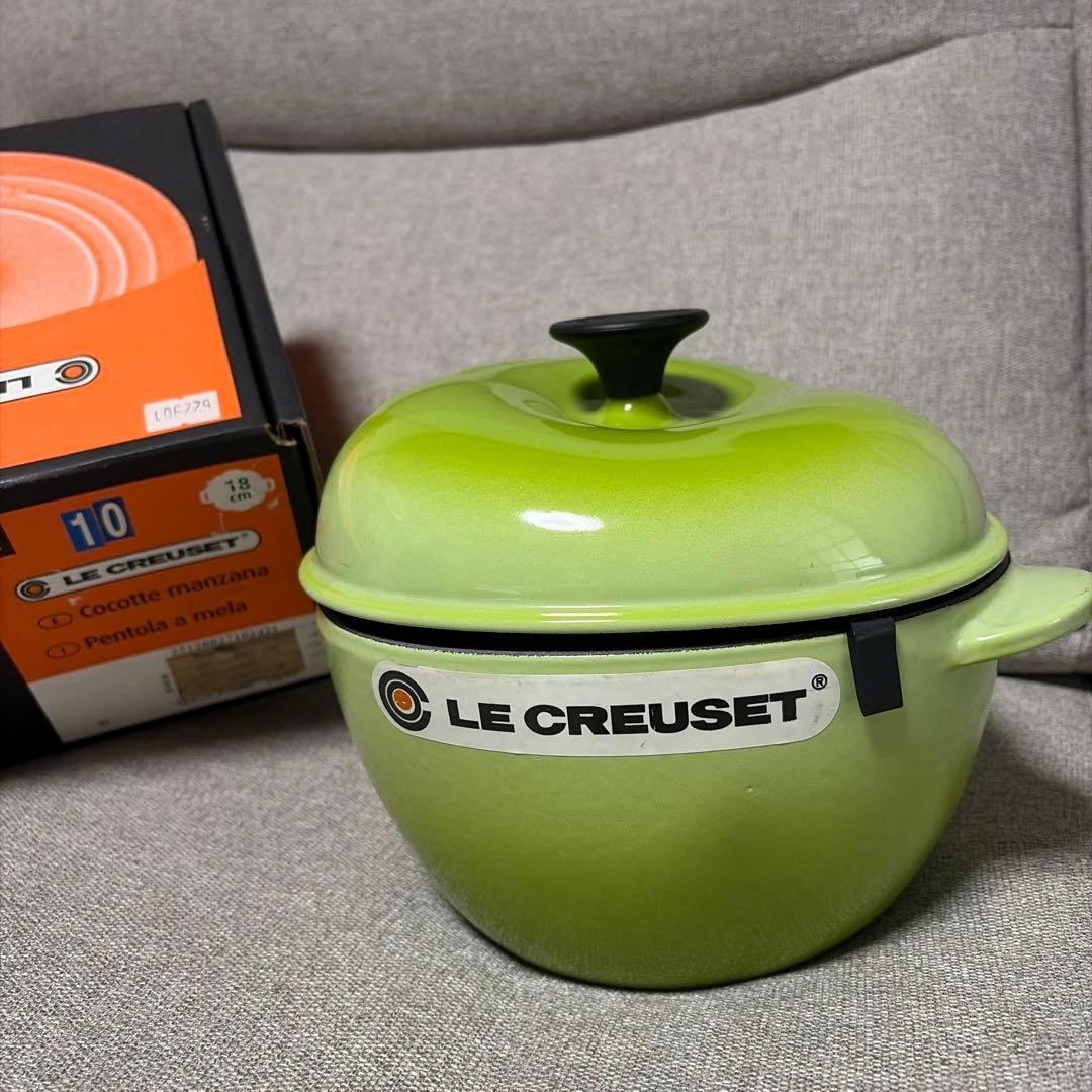 ルクルーゼ　ココットアップル　フルーツグリーン LE CREUSET Apple Cocotte 18cm Fruit Green Cast Iron Enamel Pot