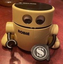Vtg 1980  s Radio Shack Robie The Robot Piggy The Bank. WORKS complete