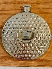 Vintage Cutty Sark Scots Whisky Golf Ball Design Round Stainless Steel Flask