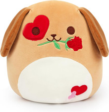 Dog Plush, 8Inch Valentines Stuffed Animal for Kids Puppy Stuffed Animal with Ro