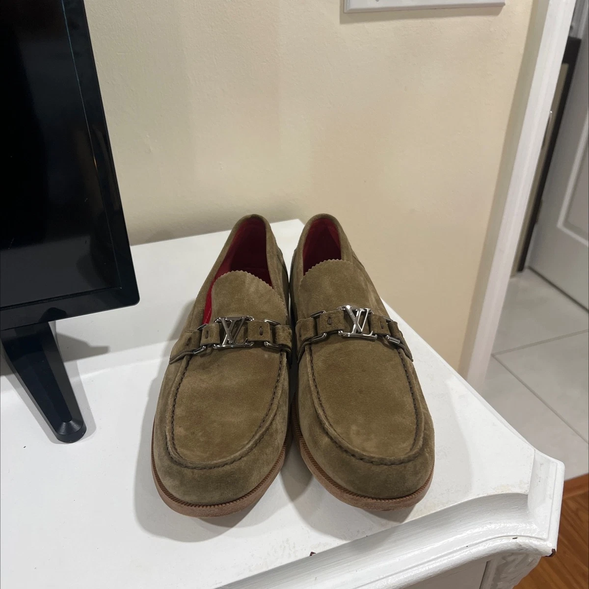 Louis Vuitton Suede Driving Shoes, Size 9, Tan LOUIS VUITTON Dark Brown Monte Carlo Driving Shoes Size 9 main image 3