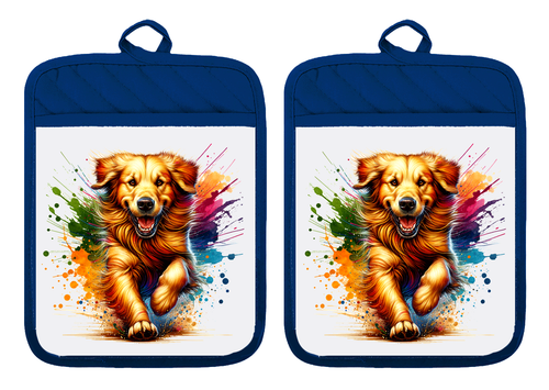 Golden Retriever Hund Welpe Küche Topflappen Ofenhandschuh Leinen Handtuch DZ449DPH - Bild 5 von 14