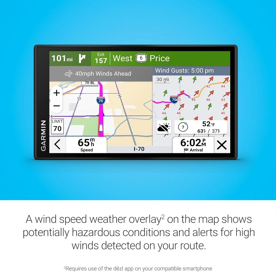 Garmin dezl OTR620 6" Truck GPS with 1280p Display & Satellite Imagery - Image 2 of 4