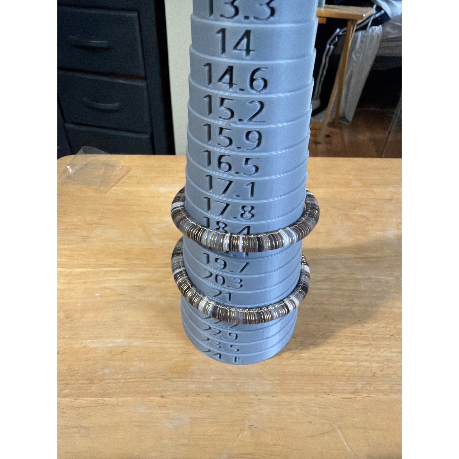 Boho Stackable Beaded Bracelets Set Gray White Go… - image 2