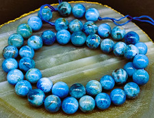Natural Larimar Beads, Caribbean Round Ball, Rare AAA Gift, 8mm 15" Inch Strand