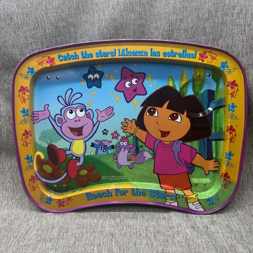 Vntg Y2K 2003 Dora the Explorer Metal Folding Activity Lap Tray Reach for Stars