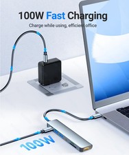 USB C Hub 7-in-1: PD 100W HDMI 4K60HZ USB 3.0 USB 2.0 TF/SD card reader