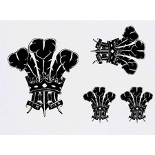 4 x 'Prince Of Wales Feathers' Temporary Tattoos / Transfers TO00006469 