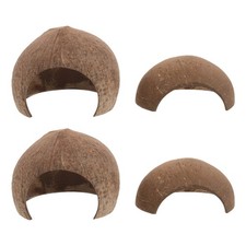 4pcs Coconut Reptile Hideouts - Aquarium Fish Hide Cave Hideaway for Snake