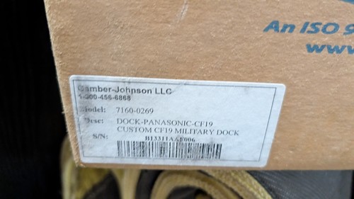 Gamber Johnson Dock Panasonic CF19 Custom CF19 Military Dock Rugged Mount New - Afbeelding 2 van 2