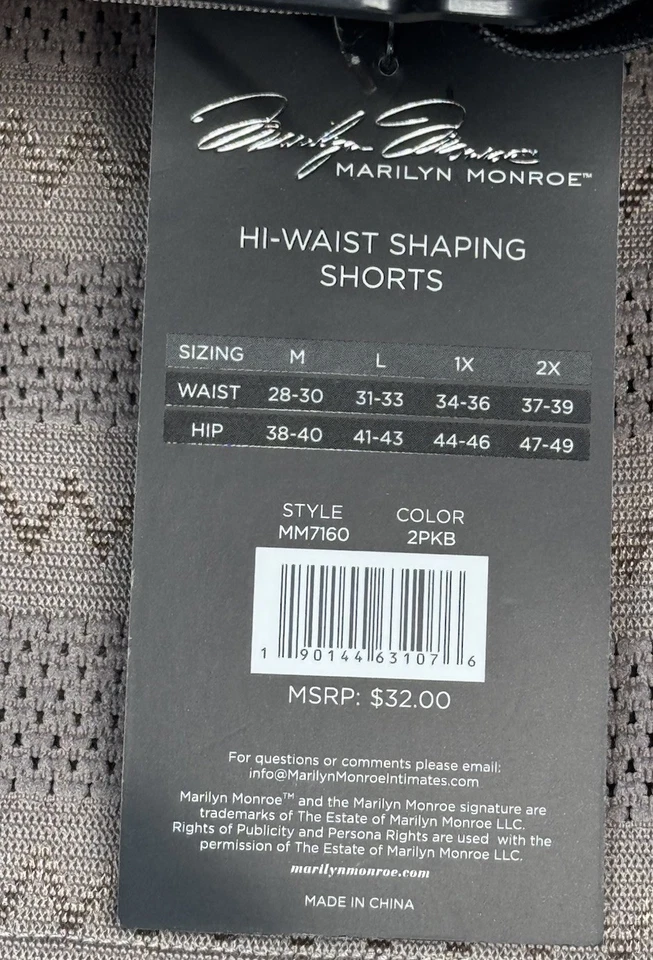 Paquete de 2 Pantalones Cortos Marilyn Monroe Modeladores Pierna Larga Muslo Adelgazantes MM7160 Nylon Talla 1X Foto 4 de 4